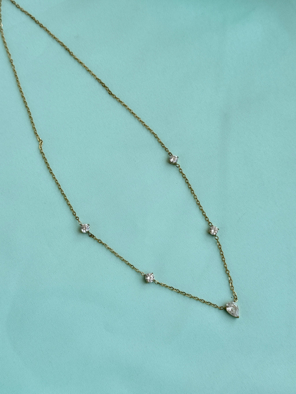 Dc059 anti tarnish stones drop 18inches adjustable daily wear chains