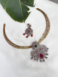 Kt006 Italian kante with victorian pendant and earrings