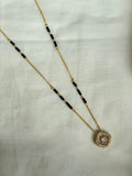 BB016 square drop 16inches single line short Black Beads