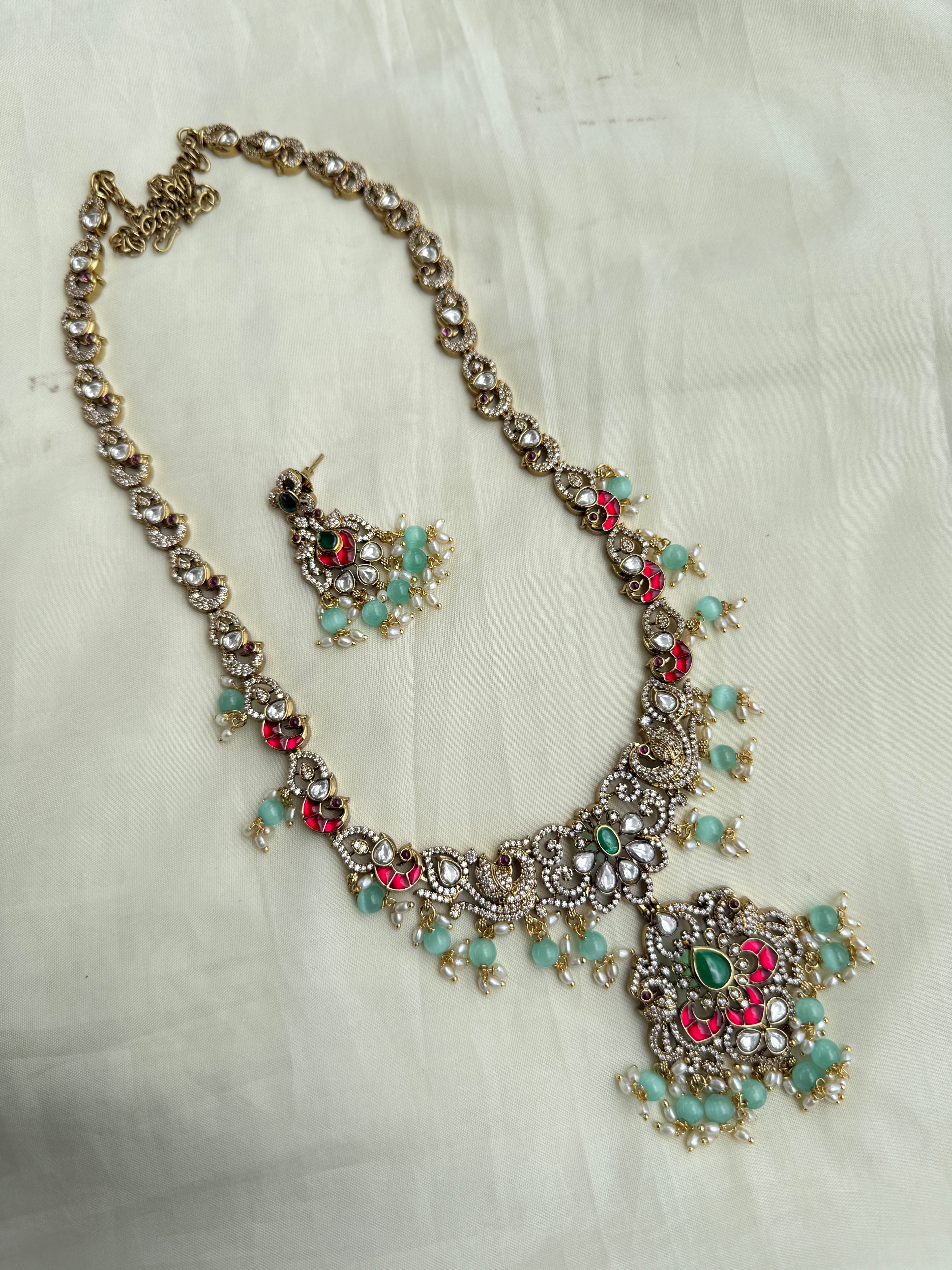 Lh2020 jadau kundan moissanite long haram