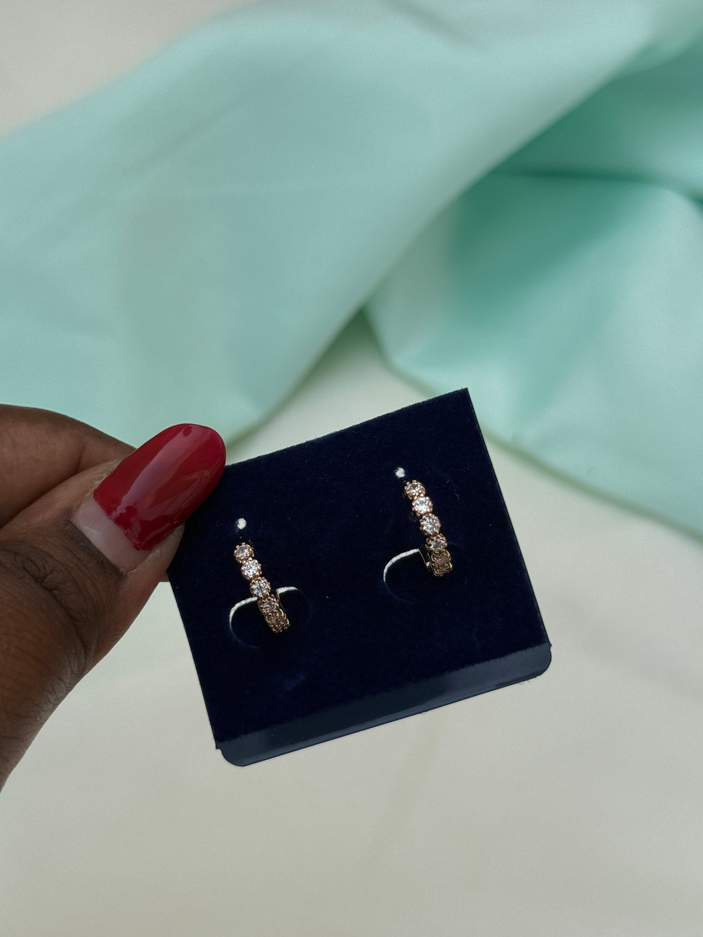 St074 anti tarnish hoops earrings