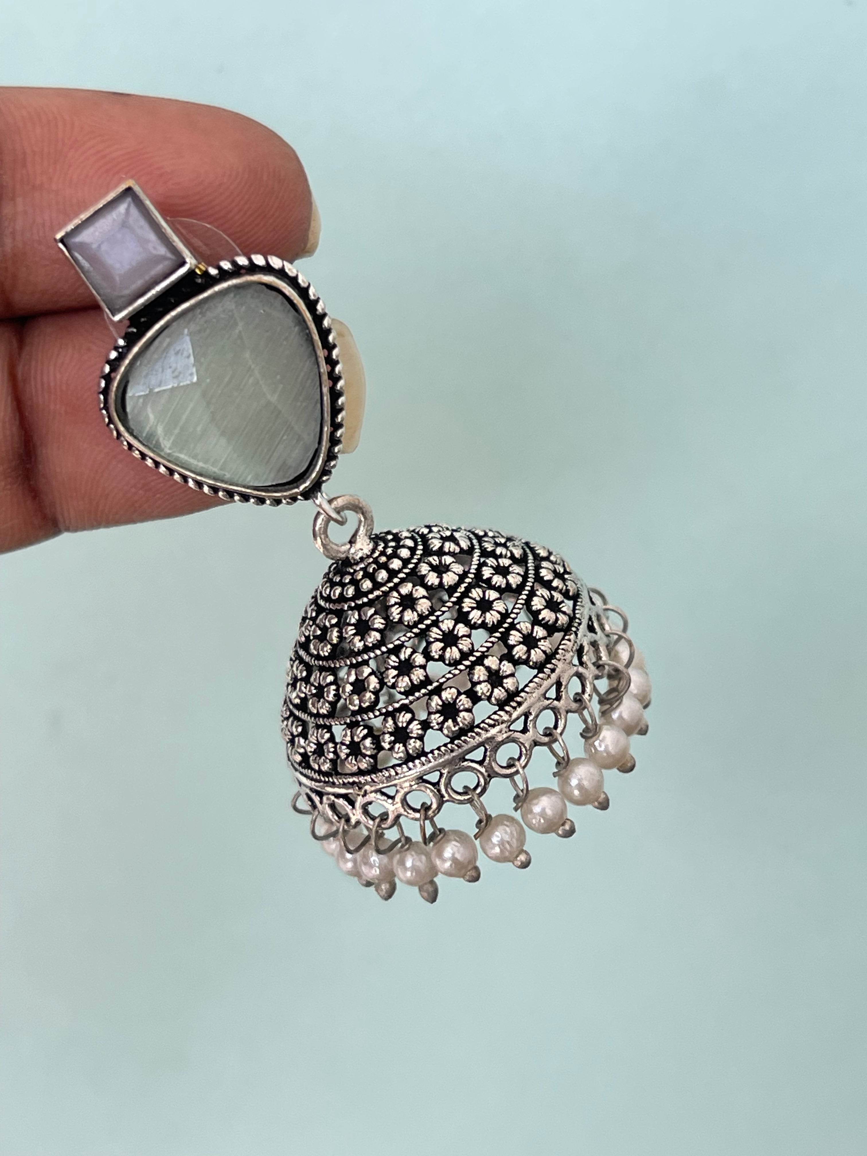 Oxo Oxidised butta Earrings