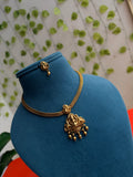 Ns247 Nakshi Lakshmi Devi Nano thread Short Neckset with Earrings