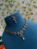 Simple Flower design Pearl drop Neckset with Earrings Ns942