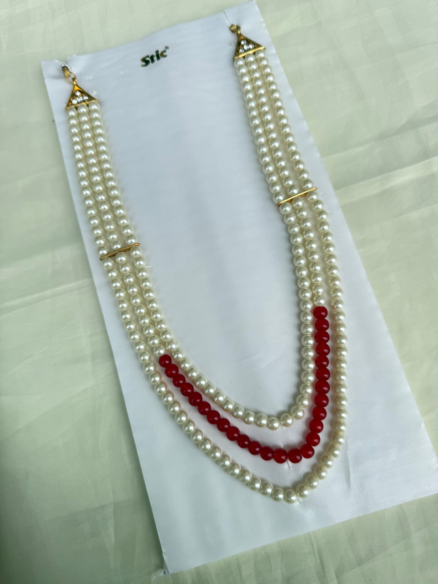 Bb235 3 layers long pearl chain