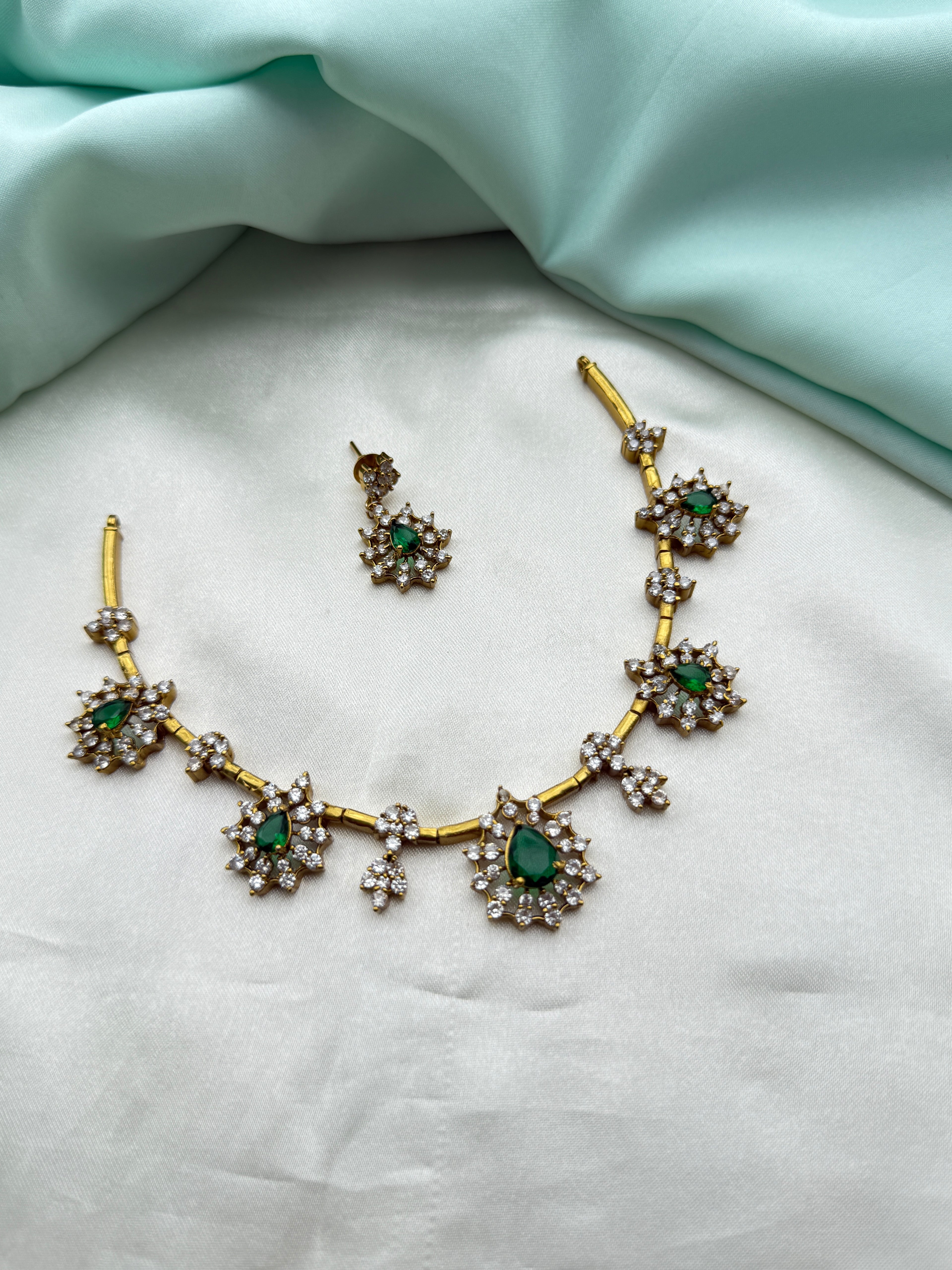 Ns264 multi kante neckset with earrings