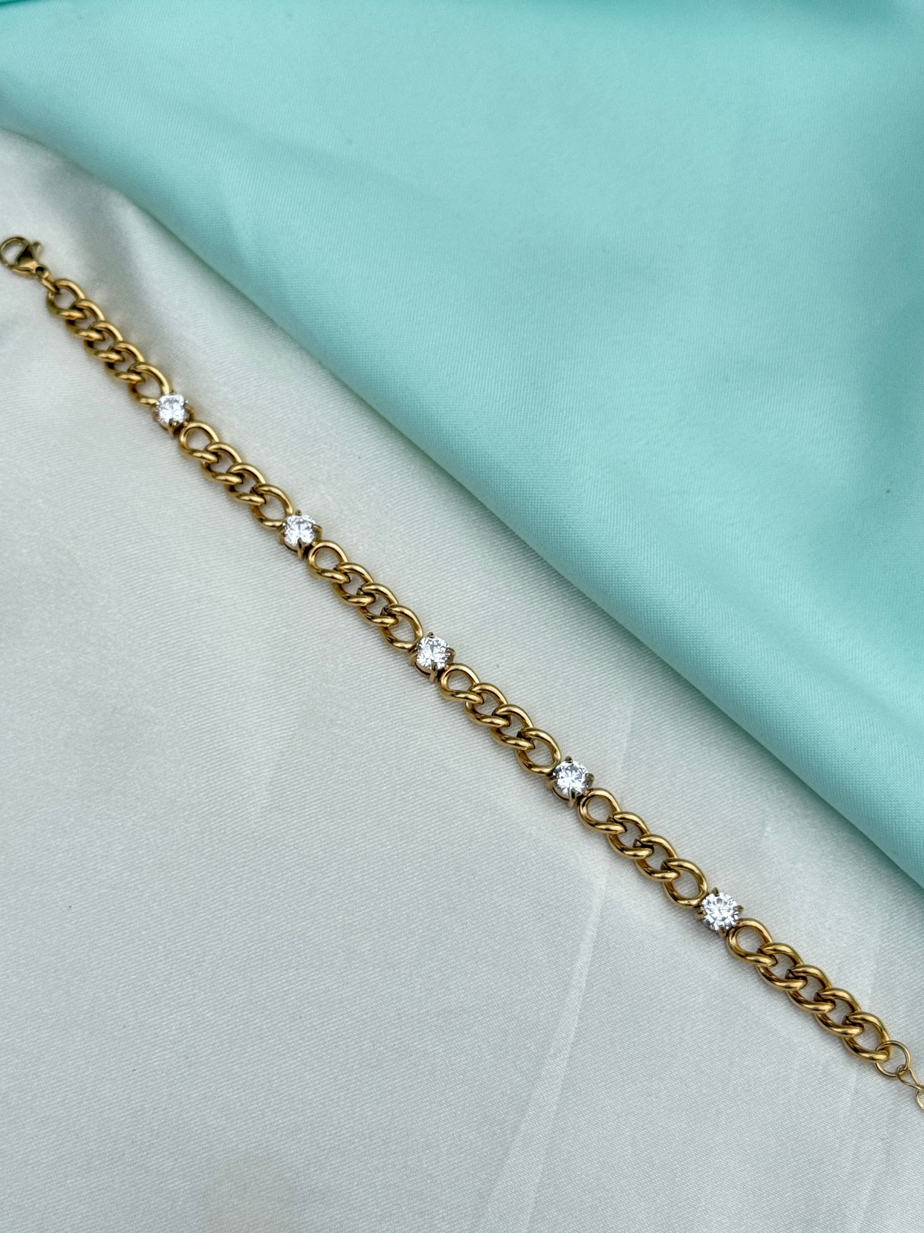 Ab621 anti tarnish 7.5 inches 2.4 to 2.6 adjustable chain bracelet