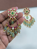 ER153 jadau kundan chandbali earrings