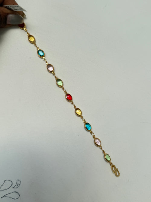 BR523 Navarathan bracelet (u will get 4 rings to adjust the size)