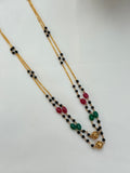 BB5112 2 layers multi short Black Beads