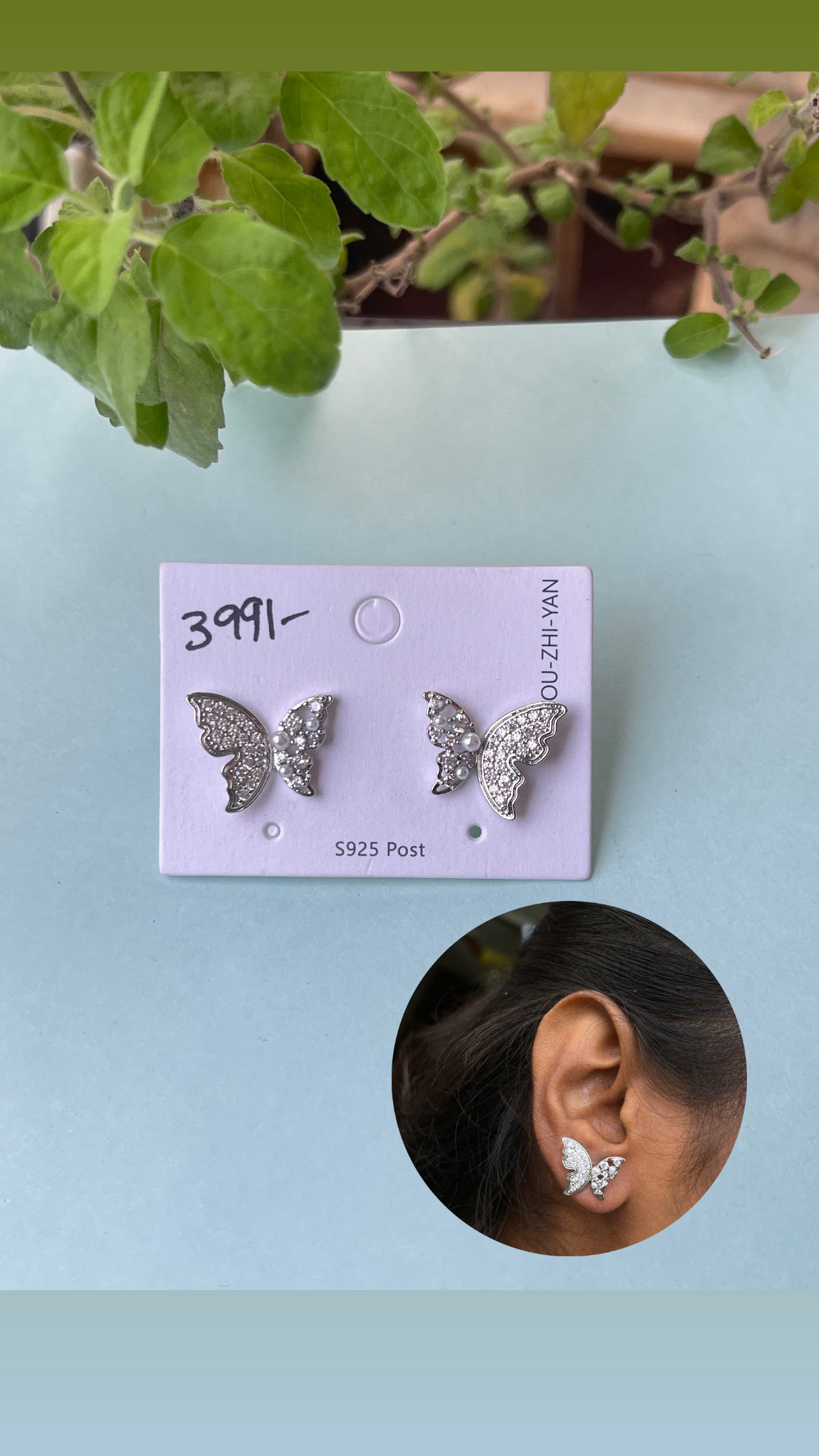 Silver butterfly studs color won't fade