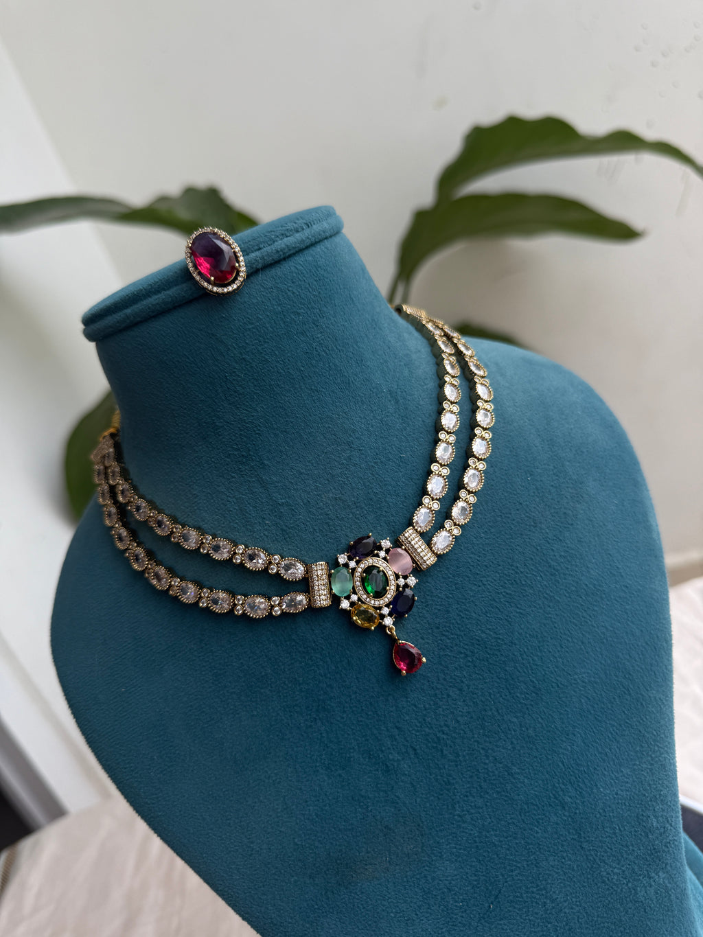 Ns442 2layers Uncut Kundan neckset