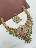Ns358 uncuts cz nakshi lakshmi Devi neckset