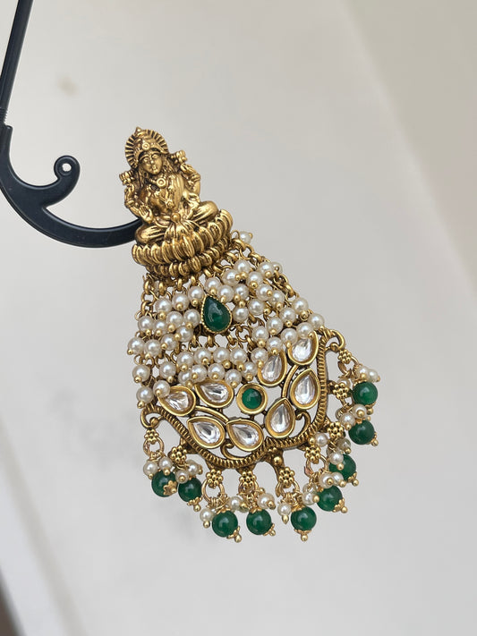 Kundan lakshmidevi pearl bridal Earrings