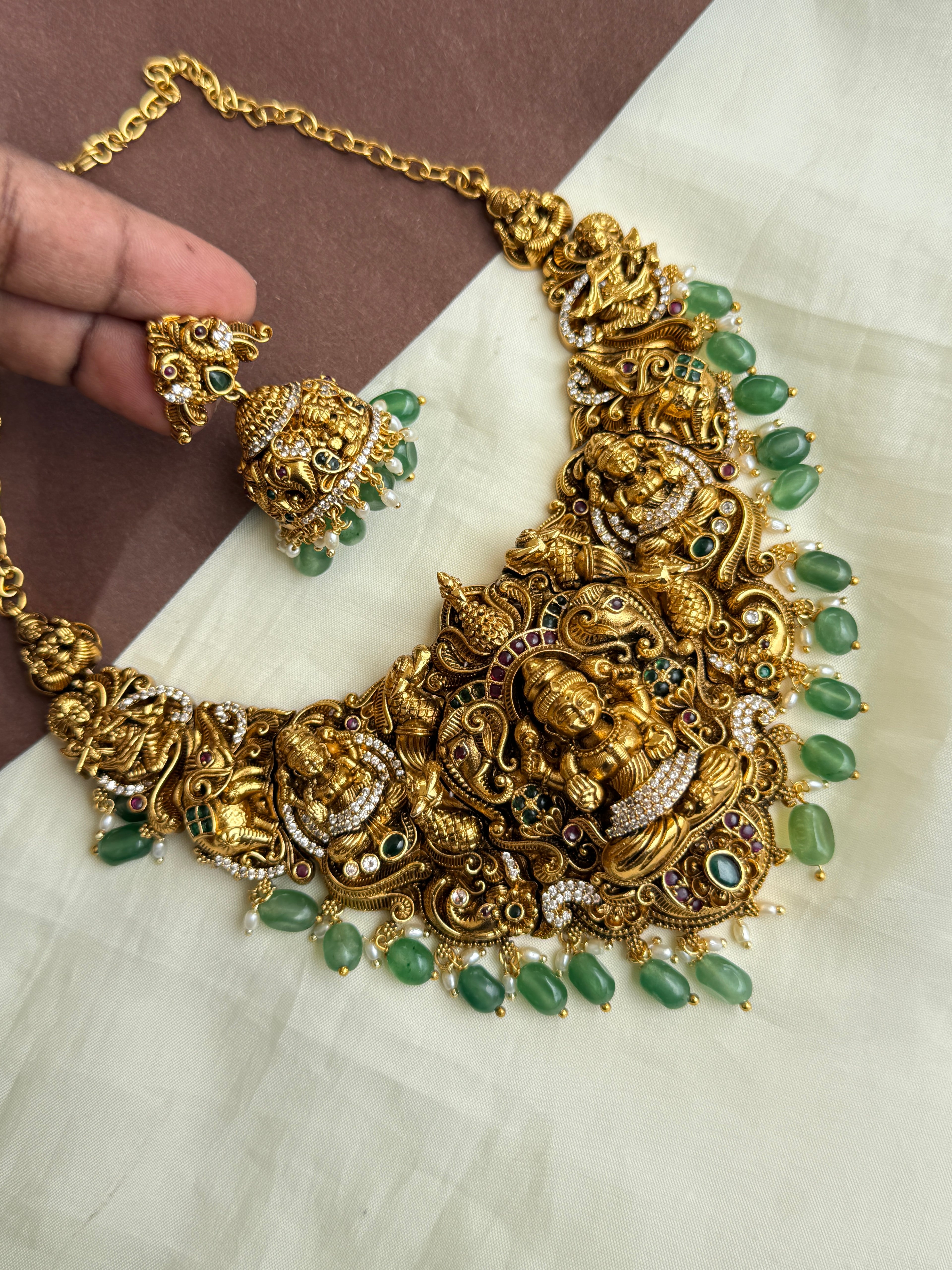 Ns316 3D nakshi Lakshmi Devi neckset