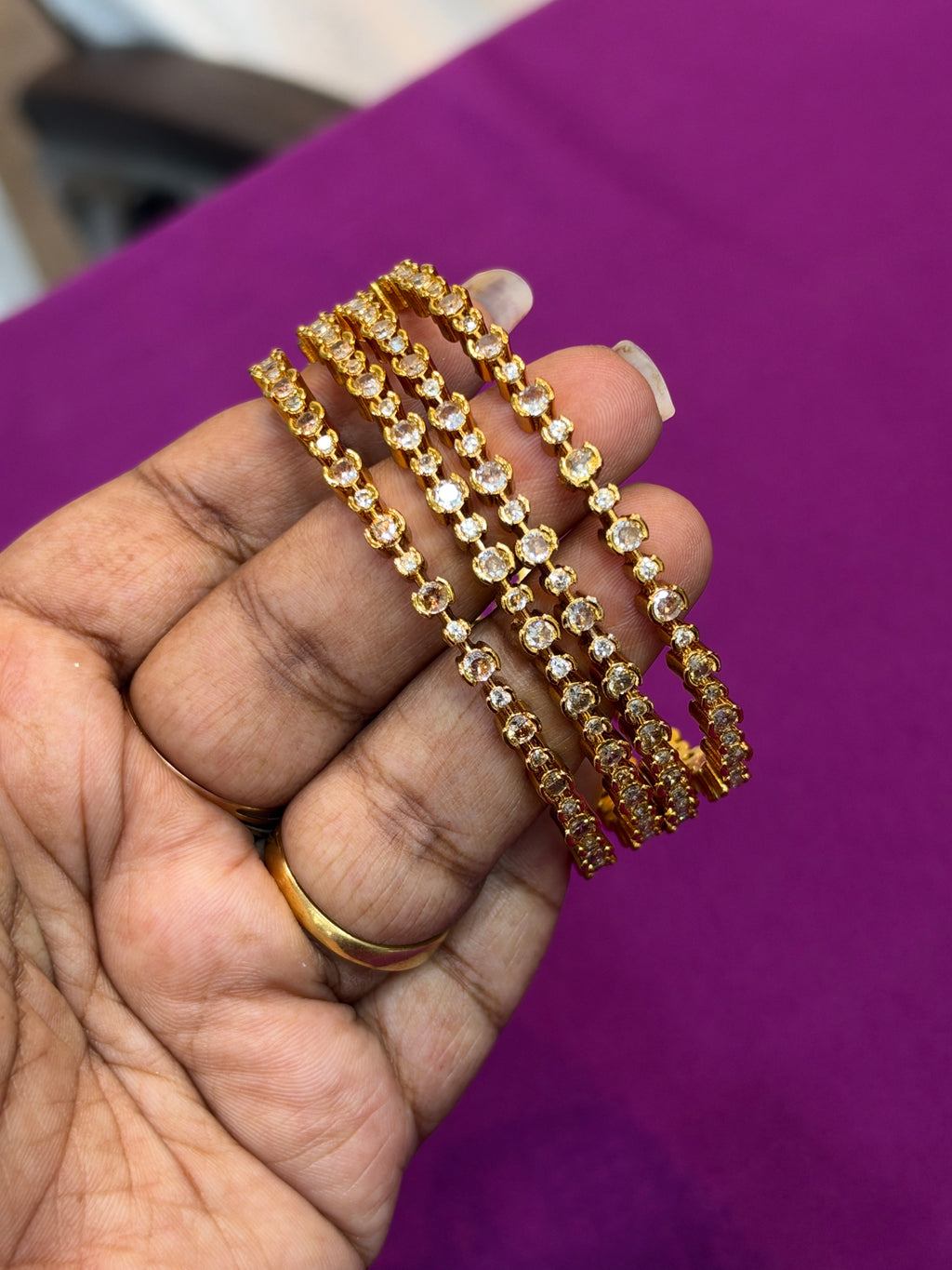 Sb664 diamond replica stones bangles