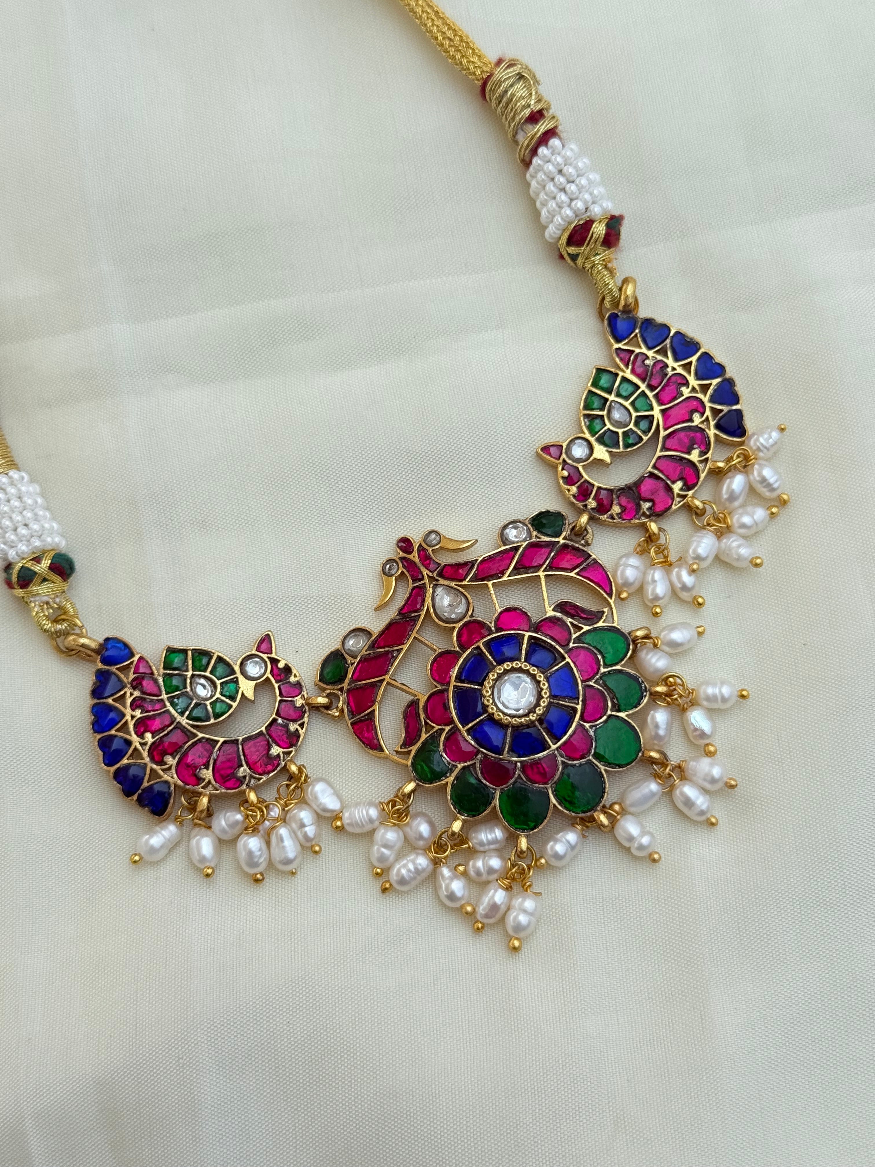 Jk007 rice pearls jadau kundan choker