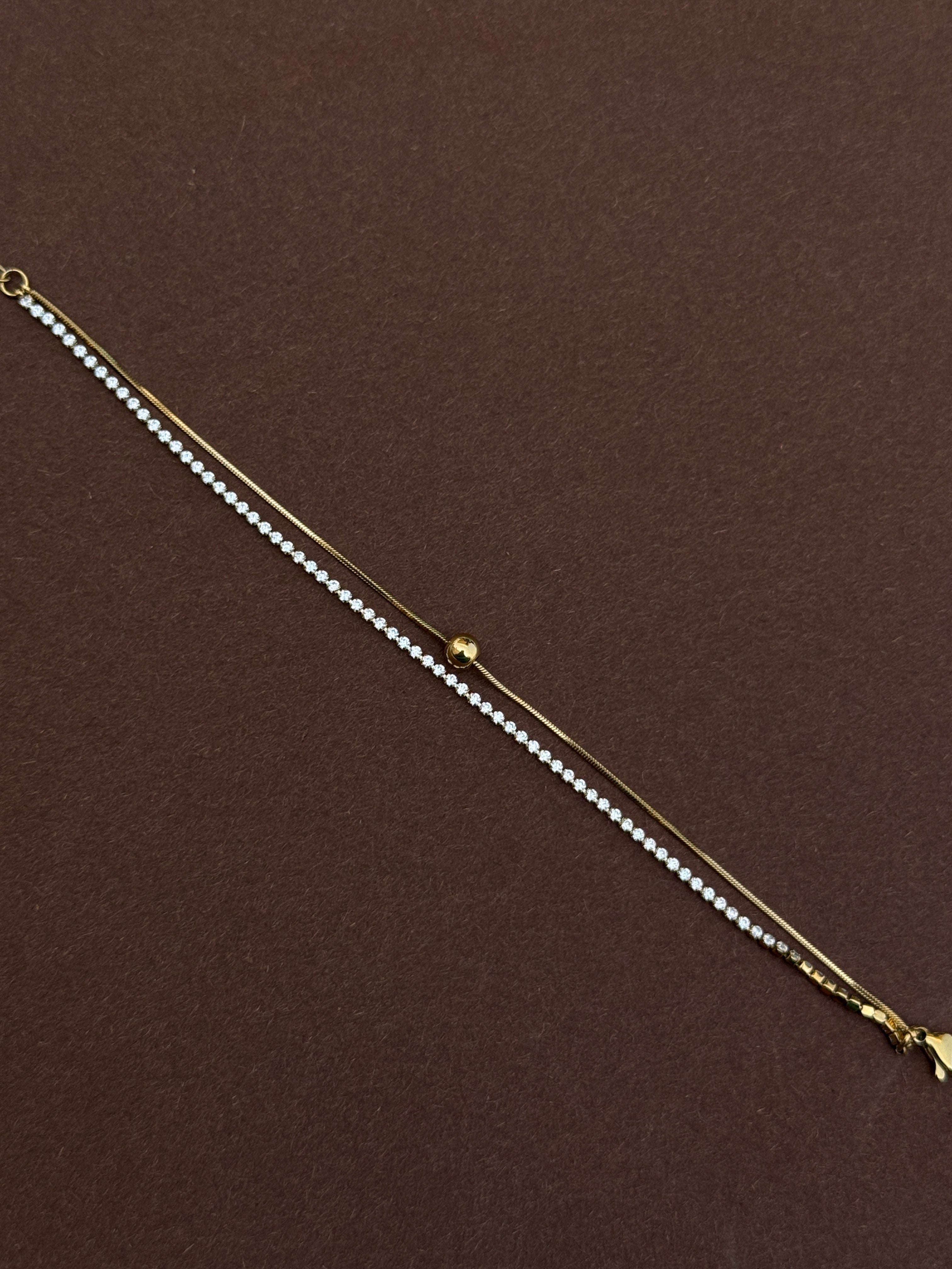 Ab556 Anti tarnish 2 layer's 8 inches chain bracelet