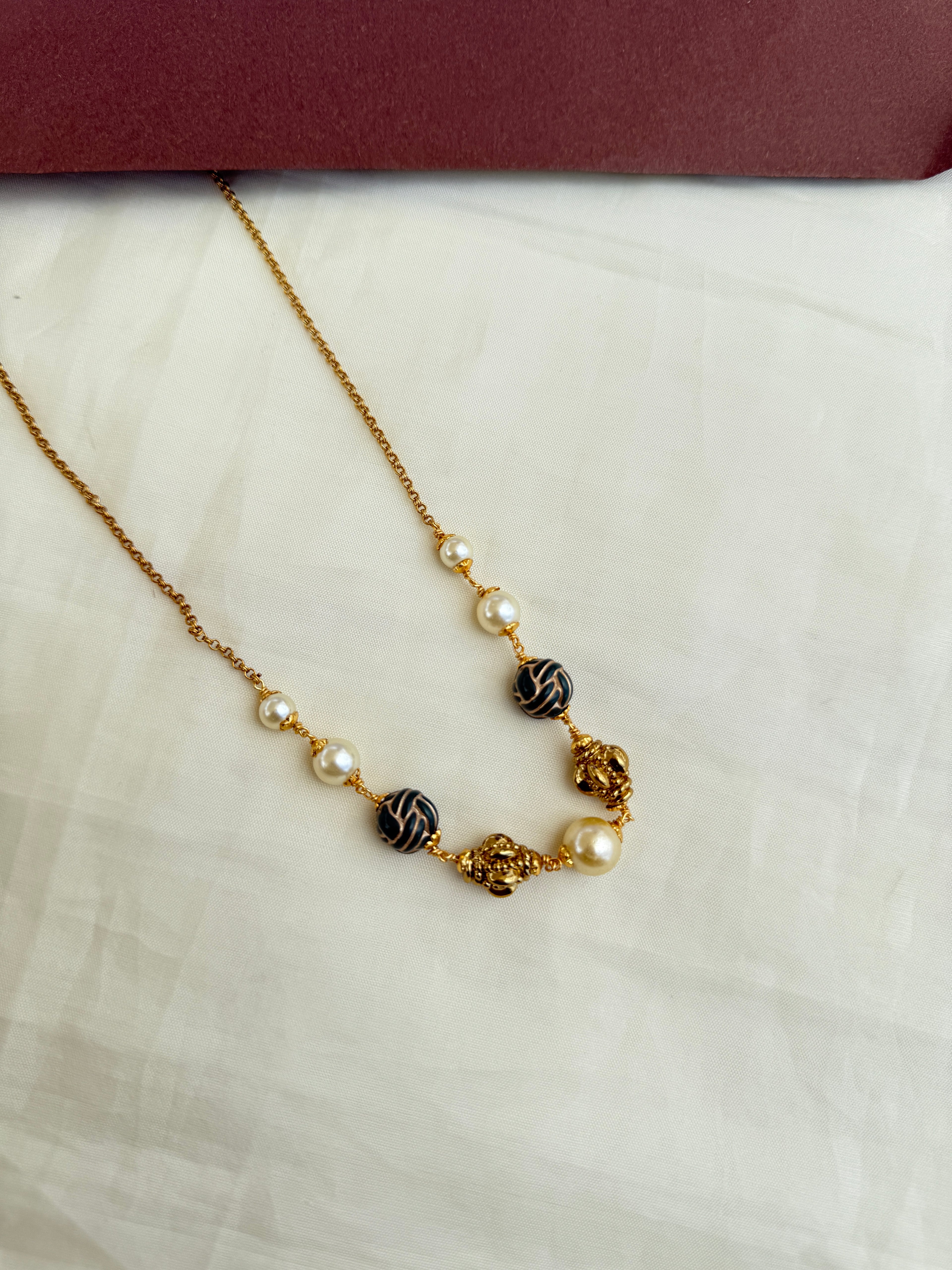 Bb0006 pearl gold ball beads chain