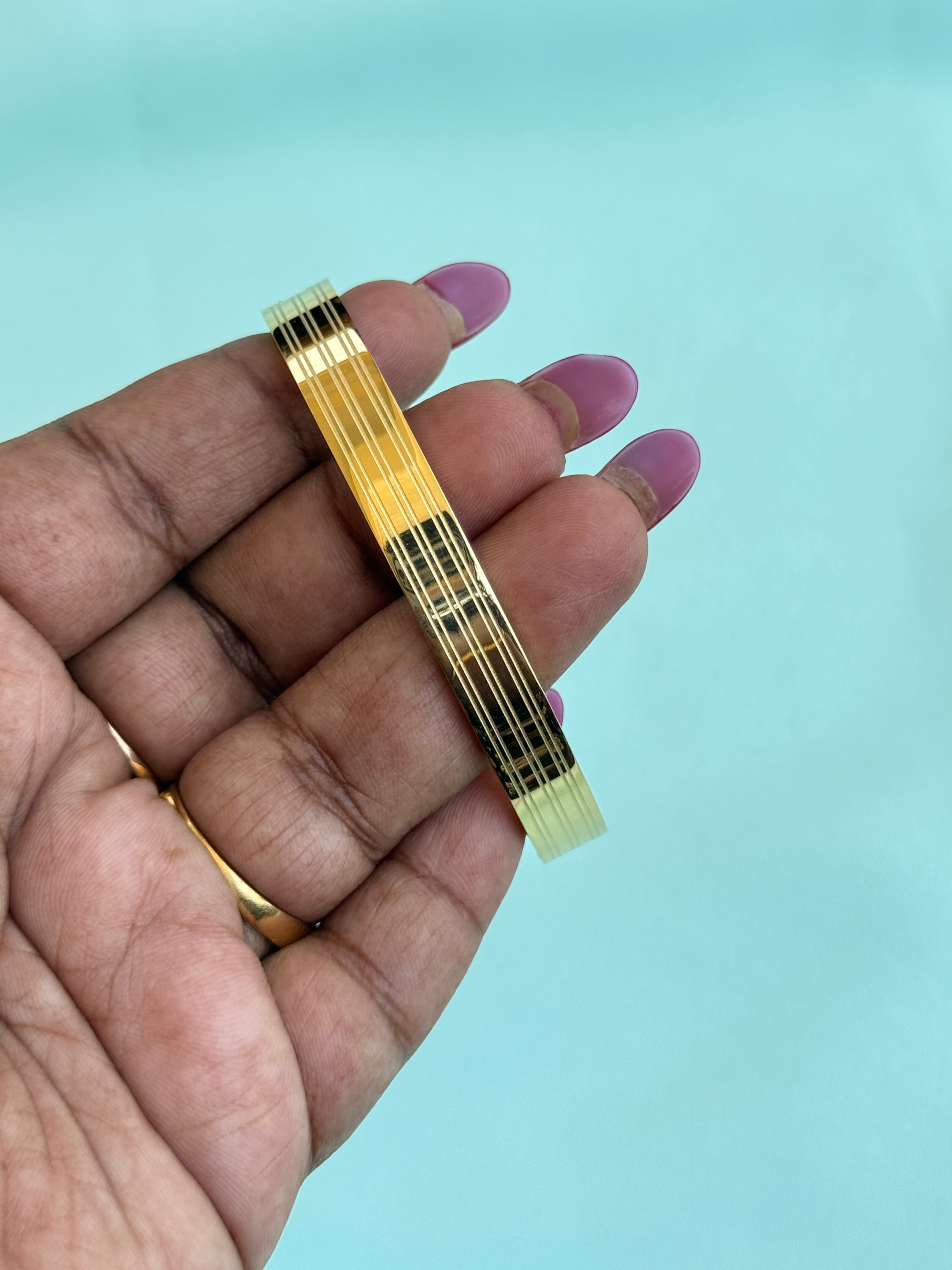 Mn034 3 lines openable mens  anti tarnish kada bracelet