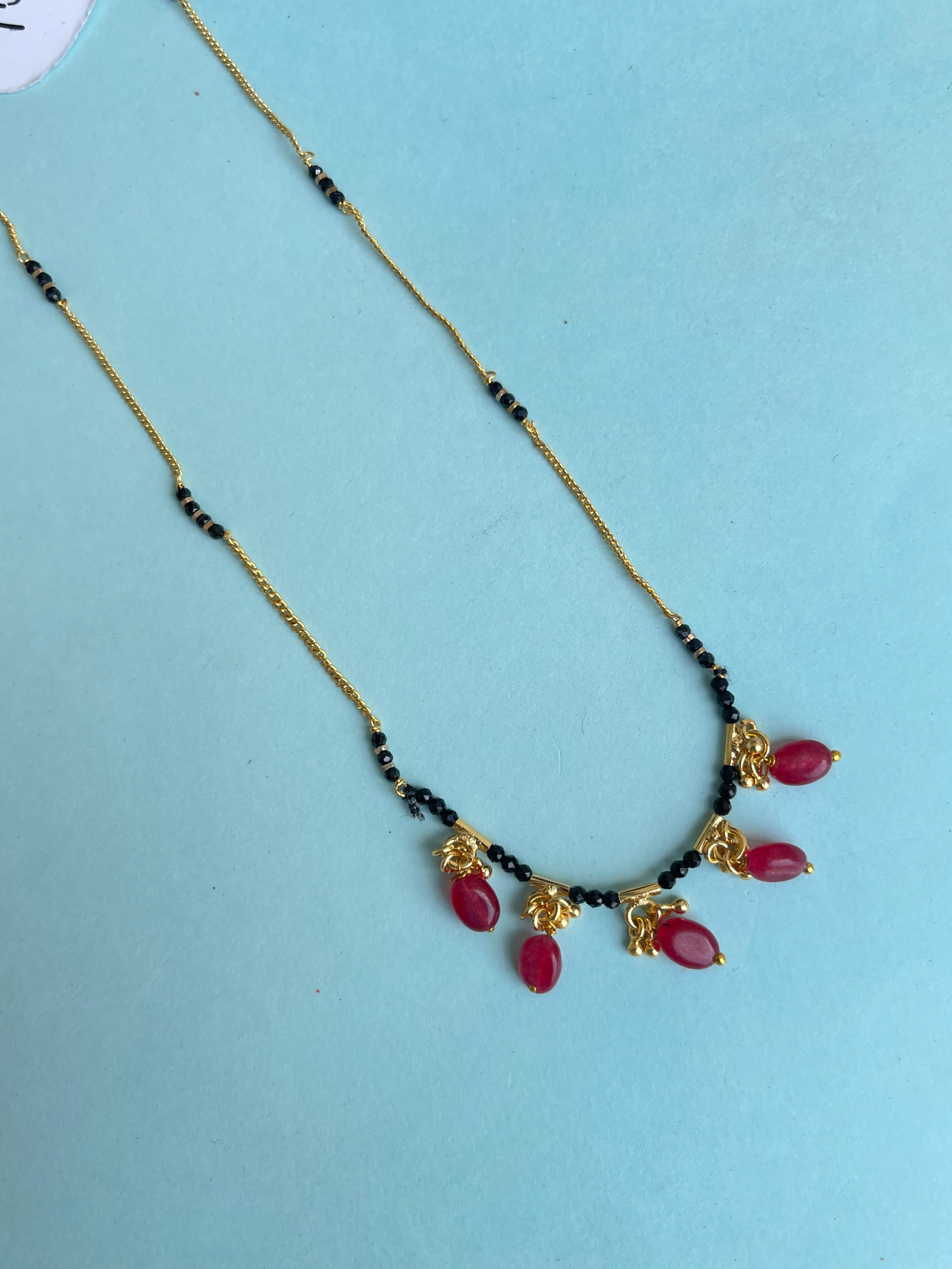 Single line beads hanging short blackbeads bb1639