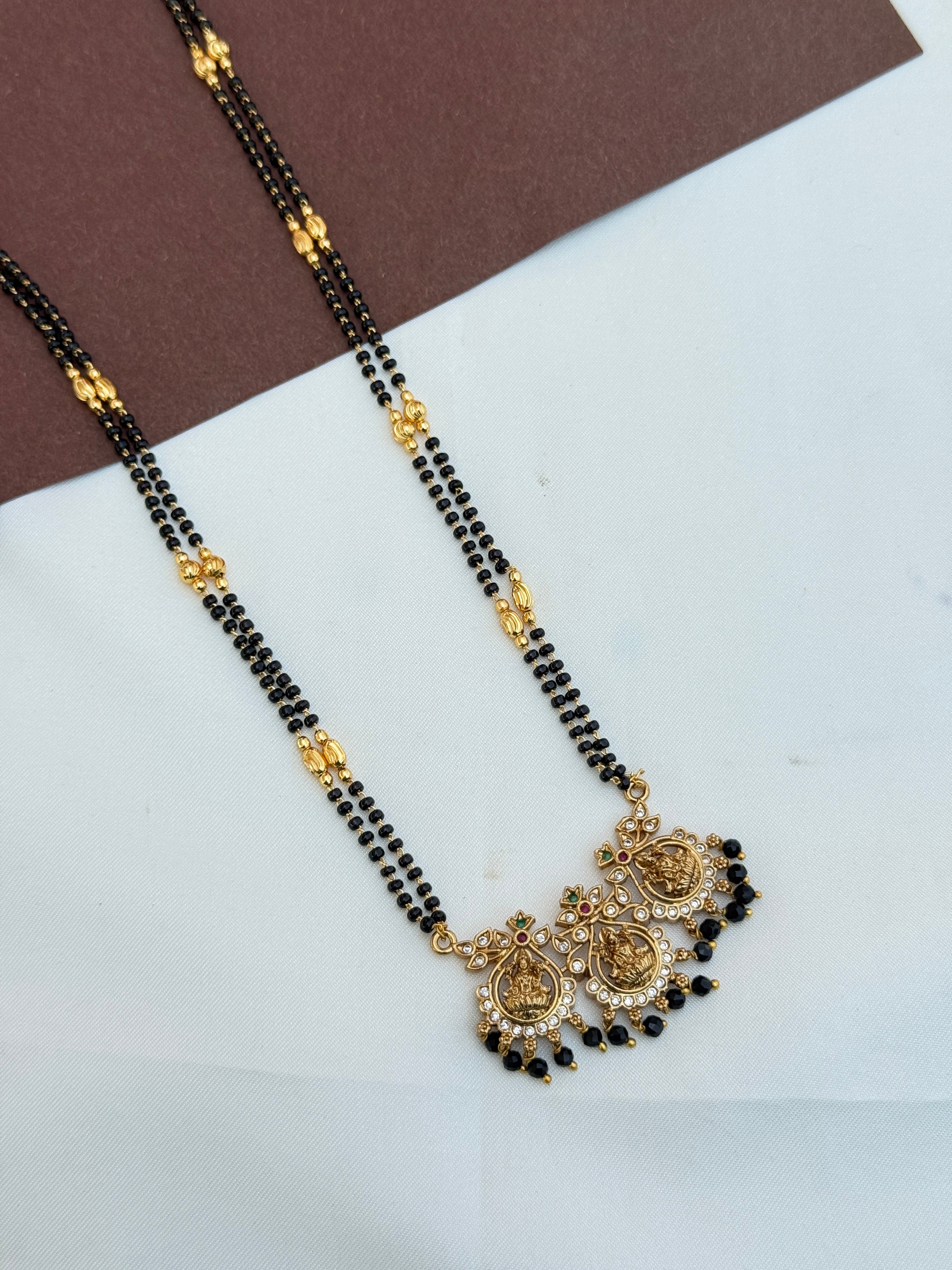 Bb106 26inches 2lines Lakshmidevi blackbeads