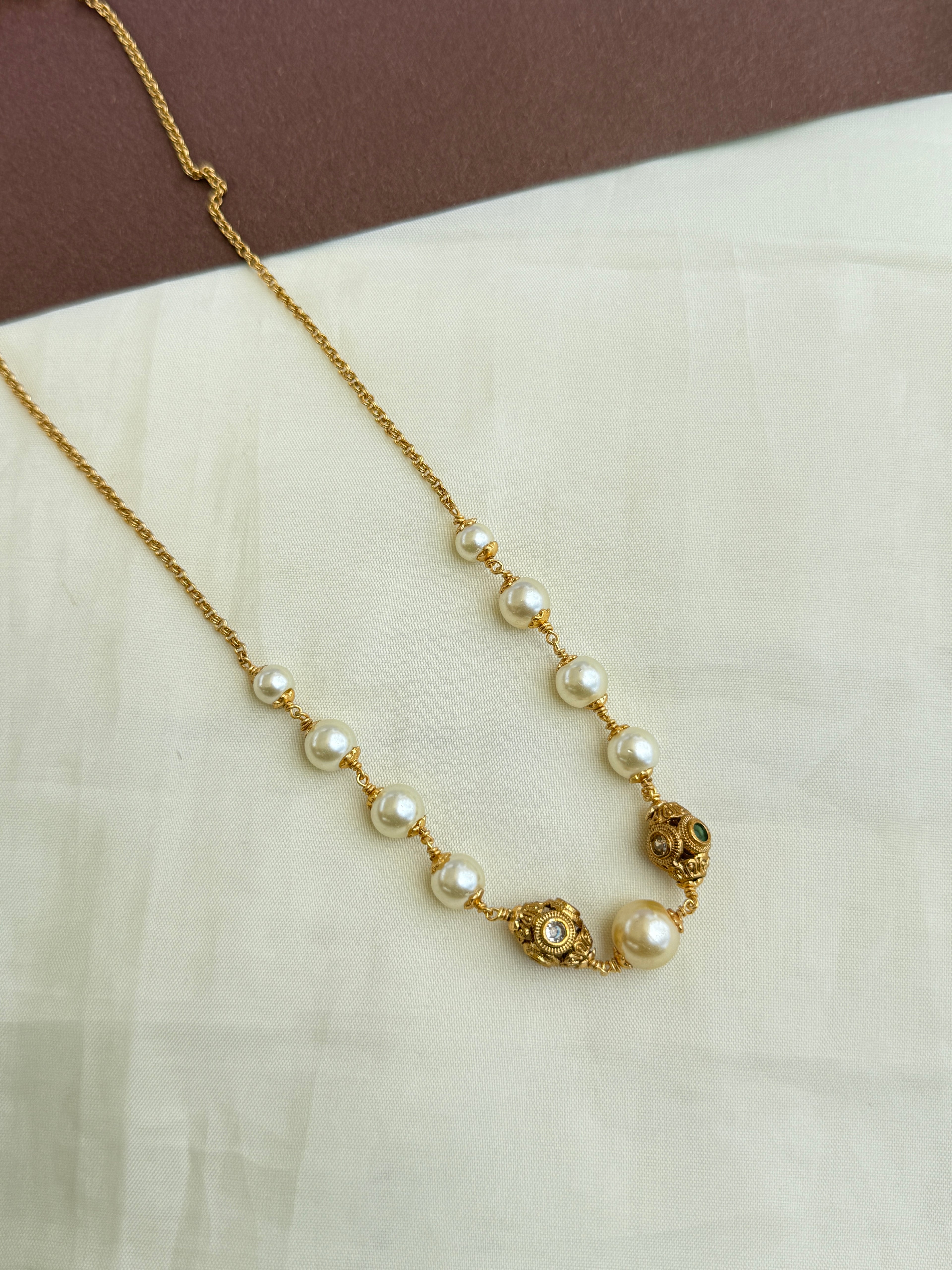 Bb0003 pearl gold ball multi beads chain