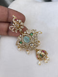 Cz stone peacock earrings