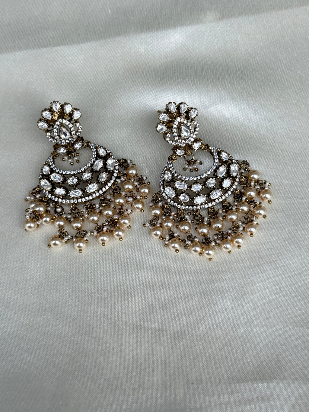 Er118 moissanite chandbali earrings
