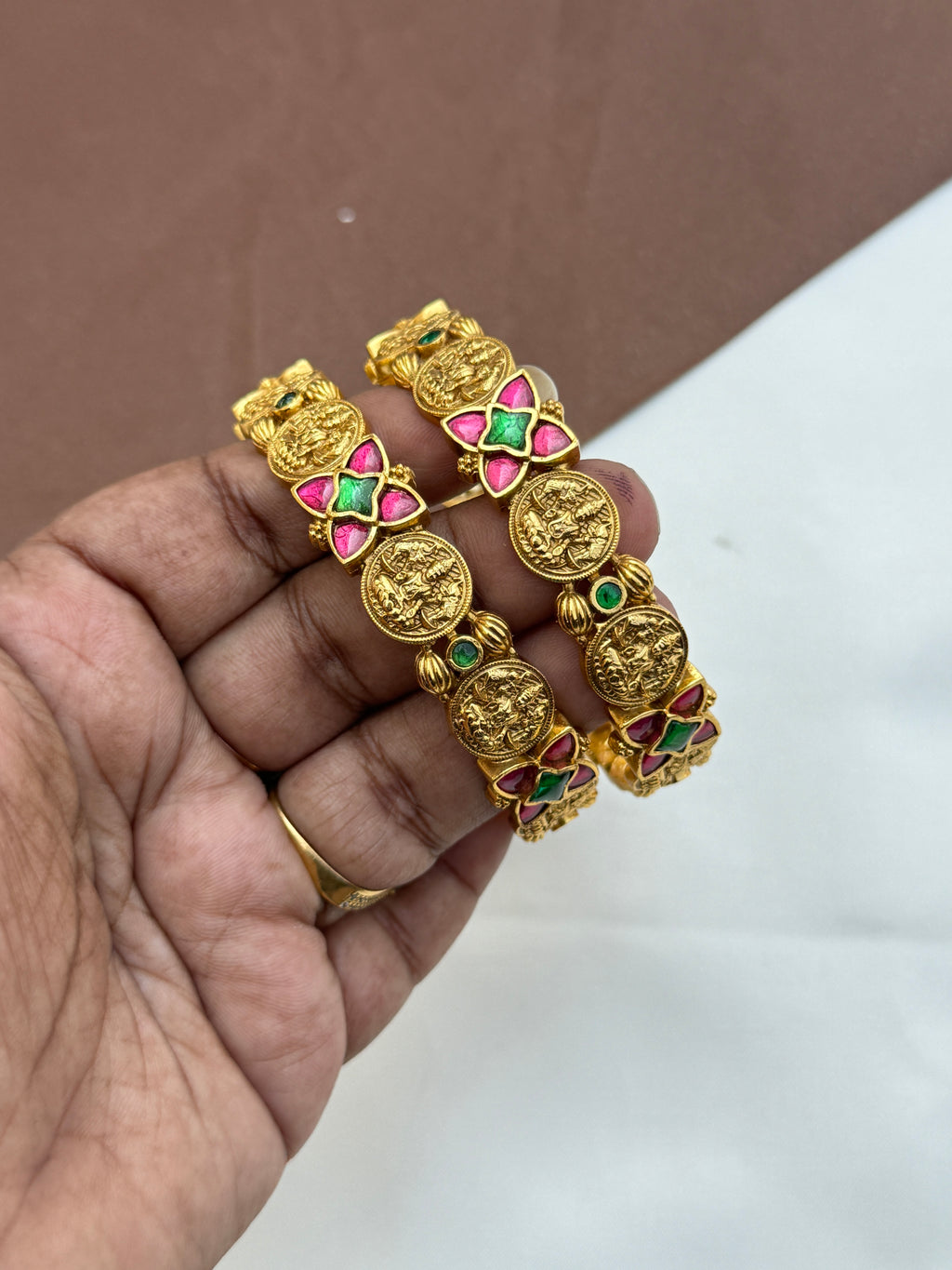 Sb614 jadau kundan lakshmi devi bangles
