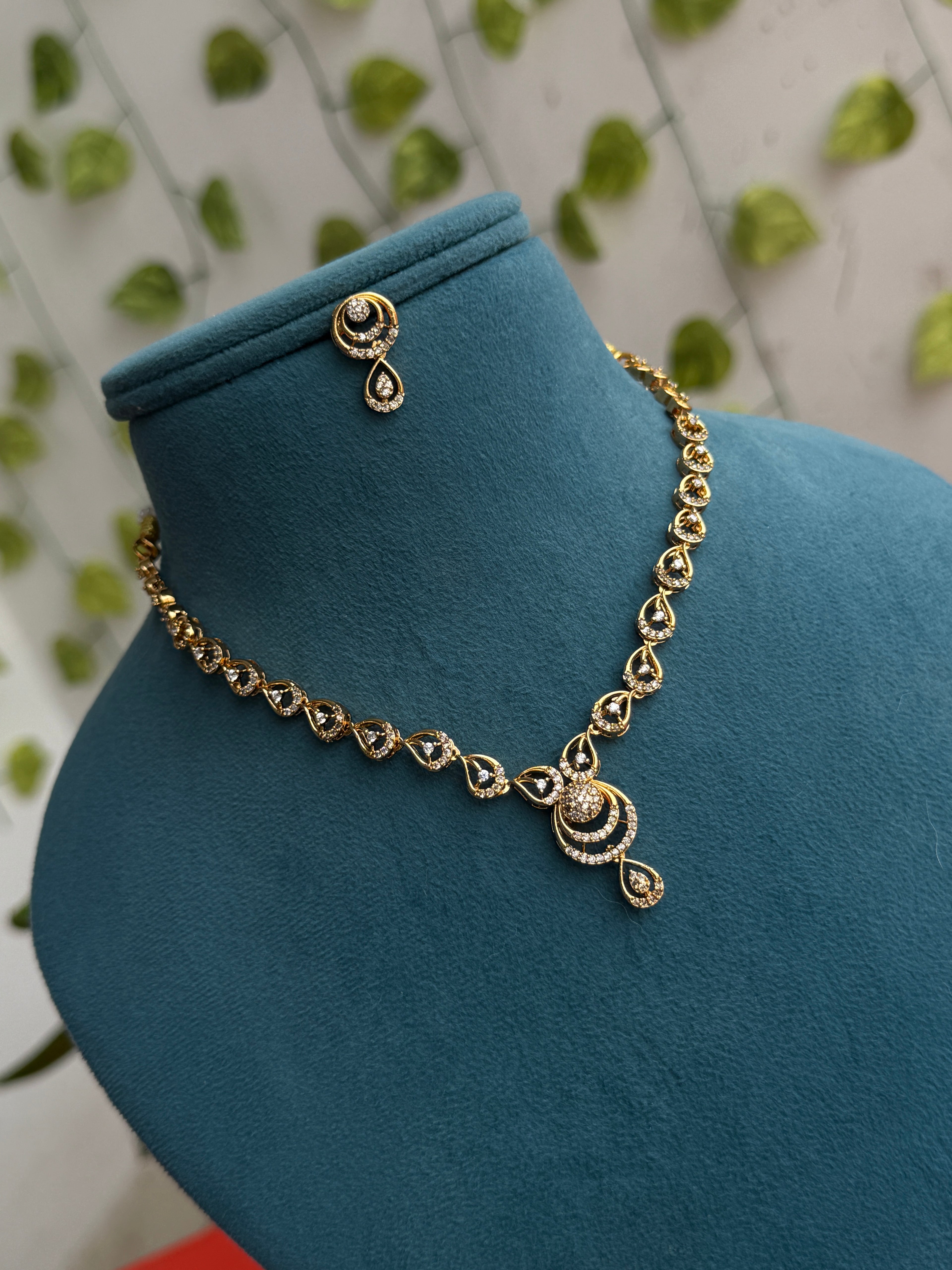 ns848  short neckset earrings
