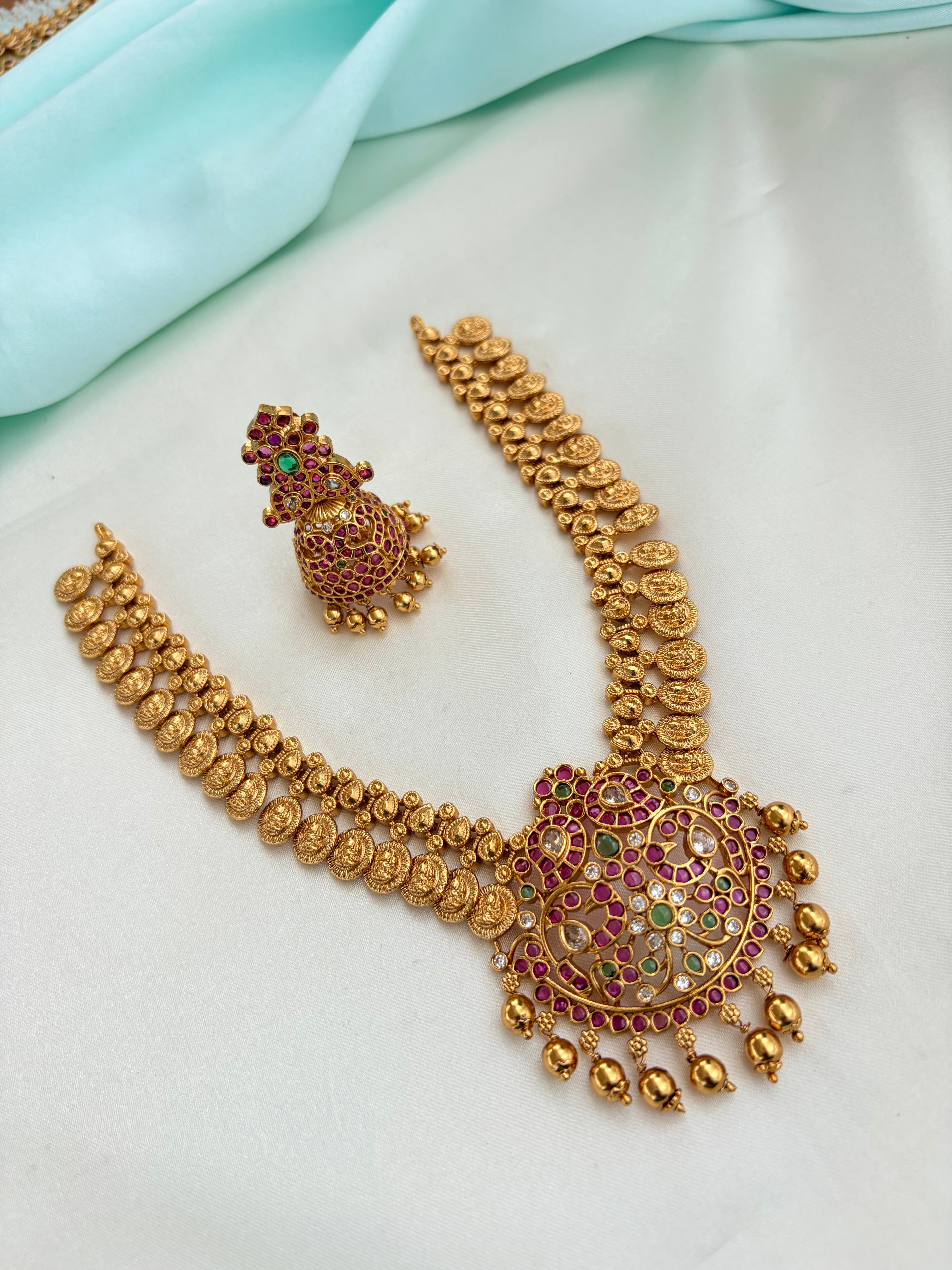 Nakshi Laksmi devi kasu Neckset with Earrings Ns919
