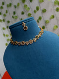 Ns890 multi stones flowers short neckset with earrings
