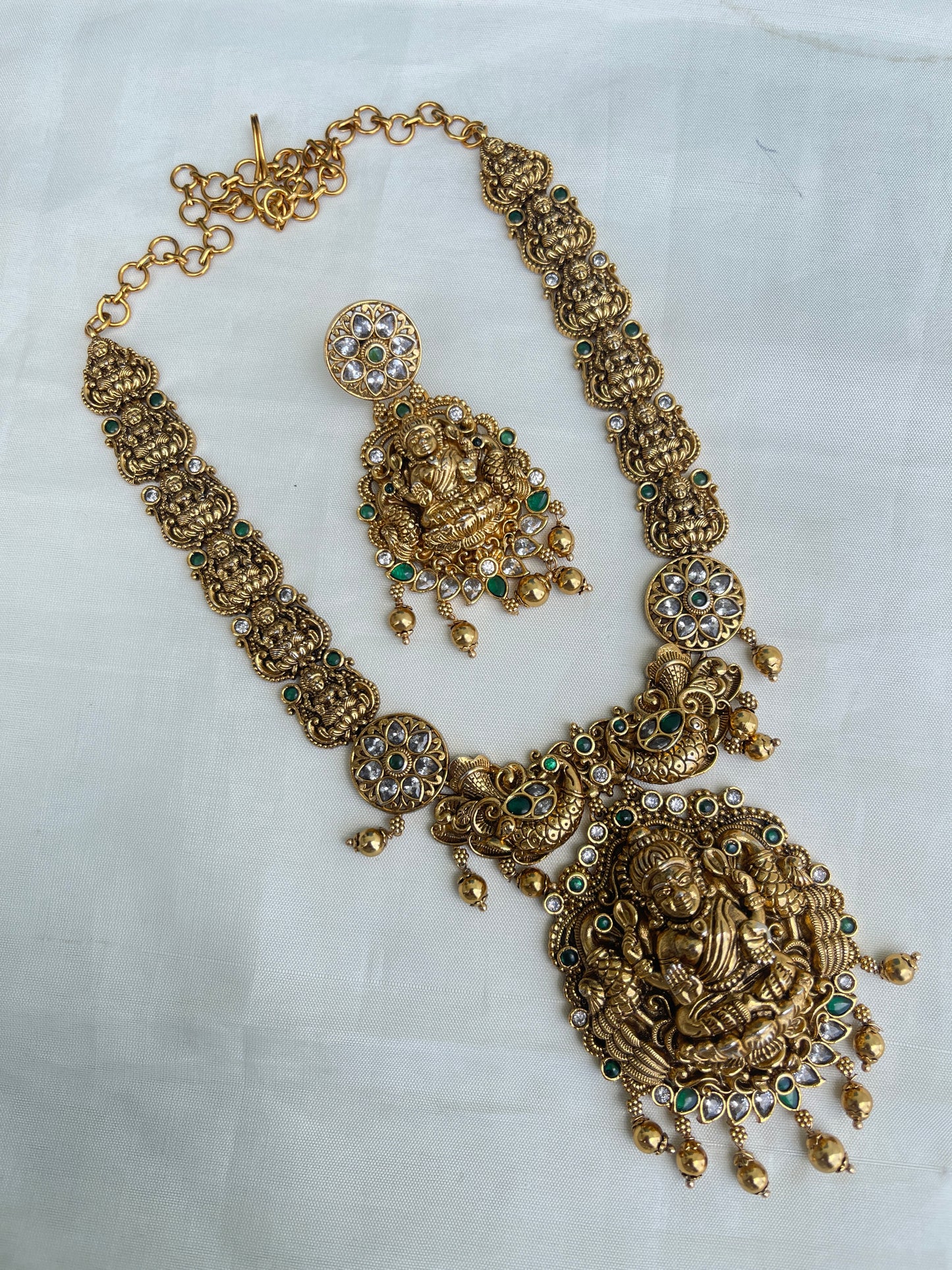 Ns1527 antique Lakshmi Devi neckset with earrings