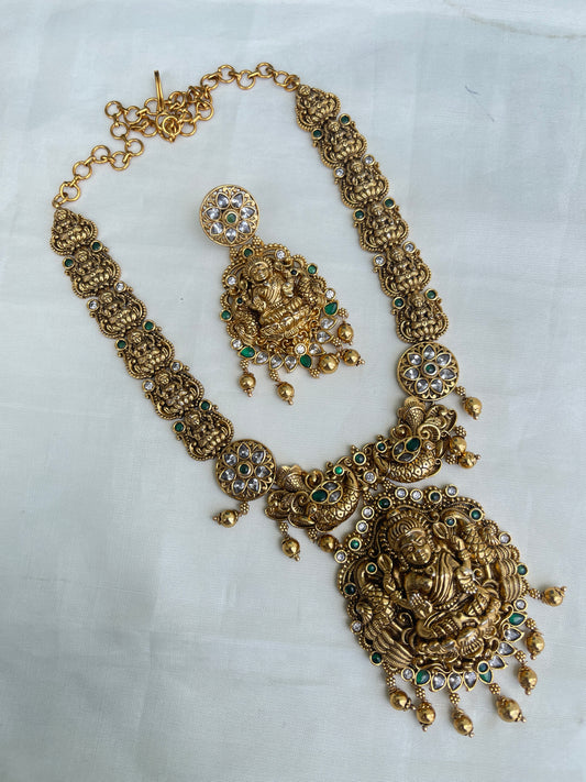 Ns1527 antique Lakshmi Devi neckset with earrings