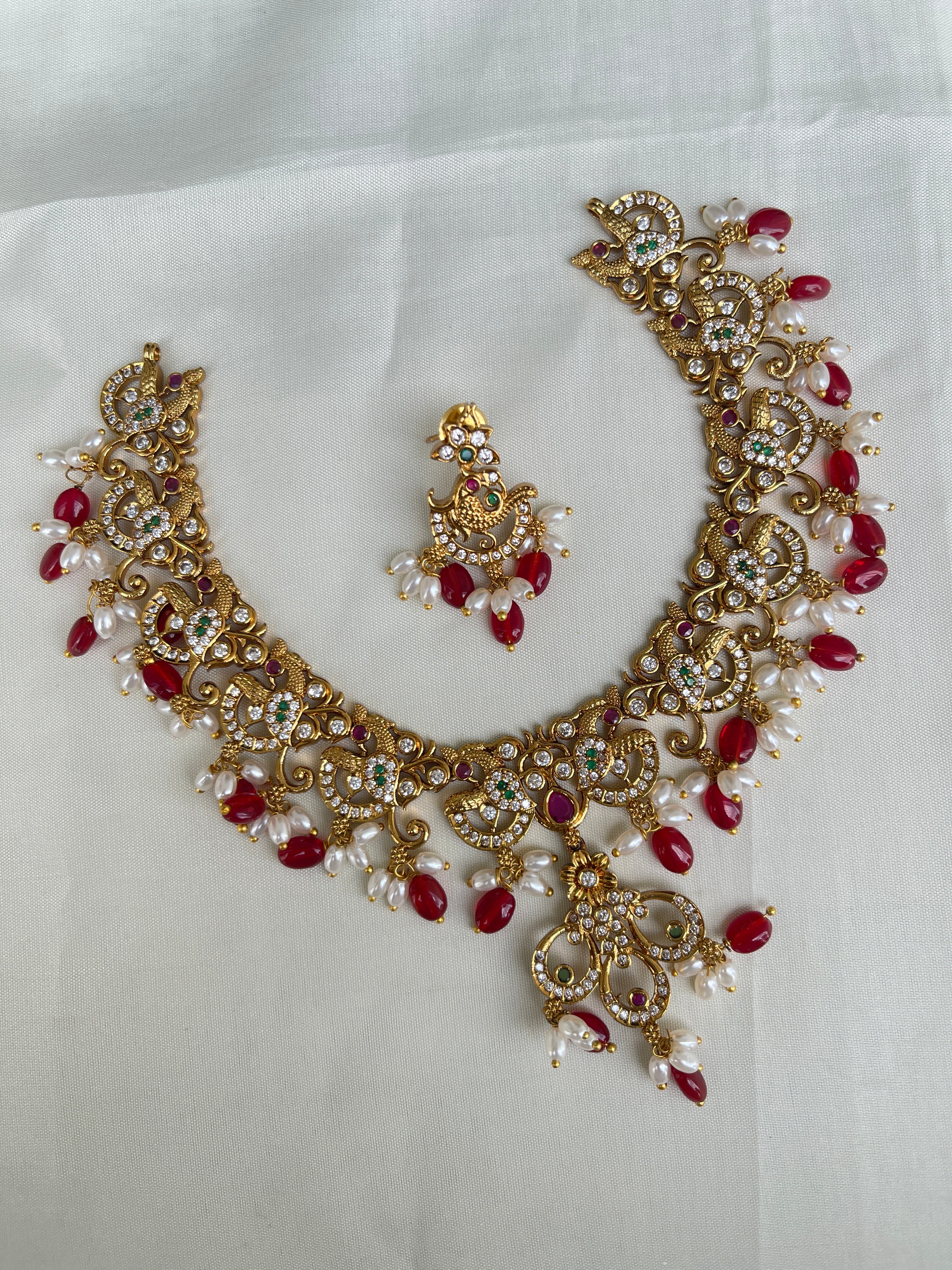 Peacock neckset with Earrings ns338