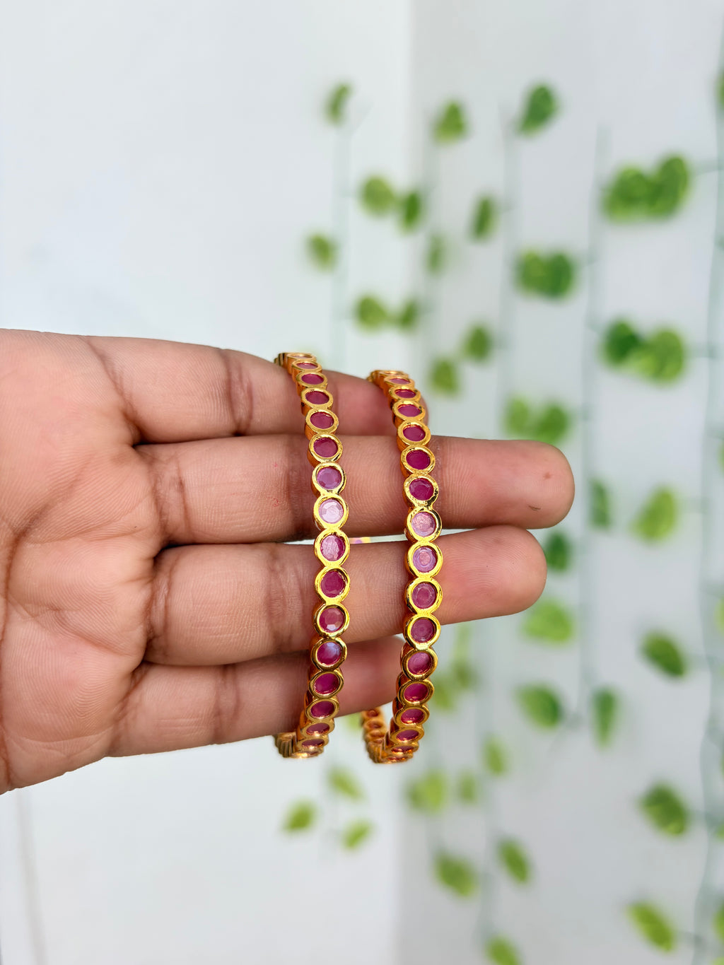 Unique pink Stone bangles sb665
