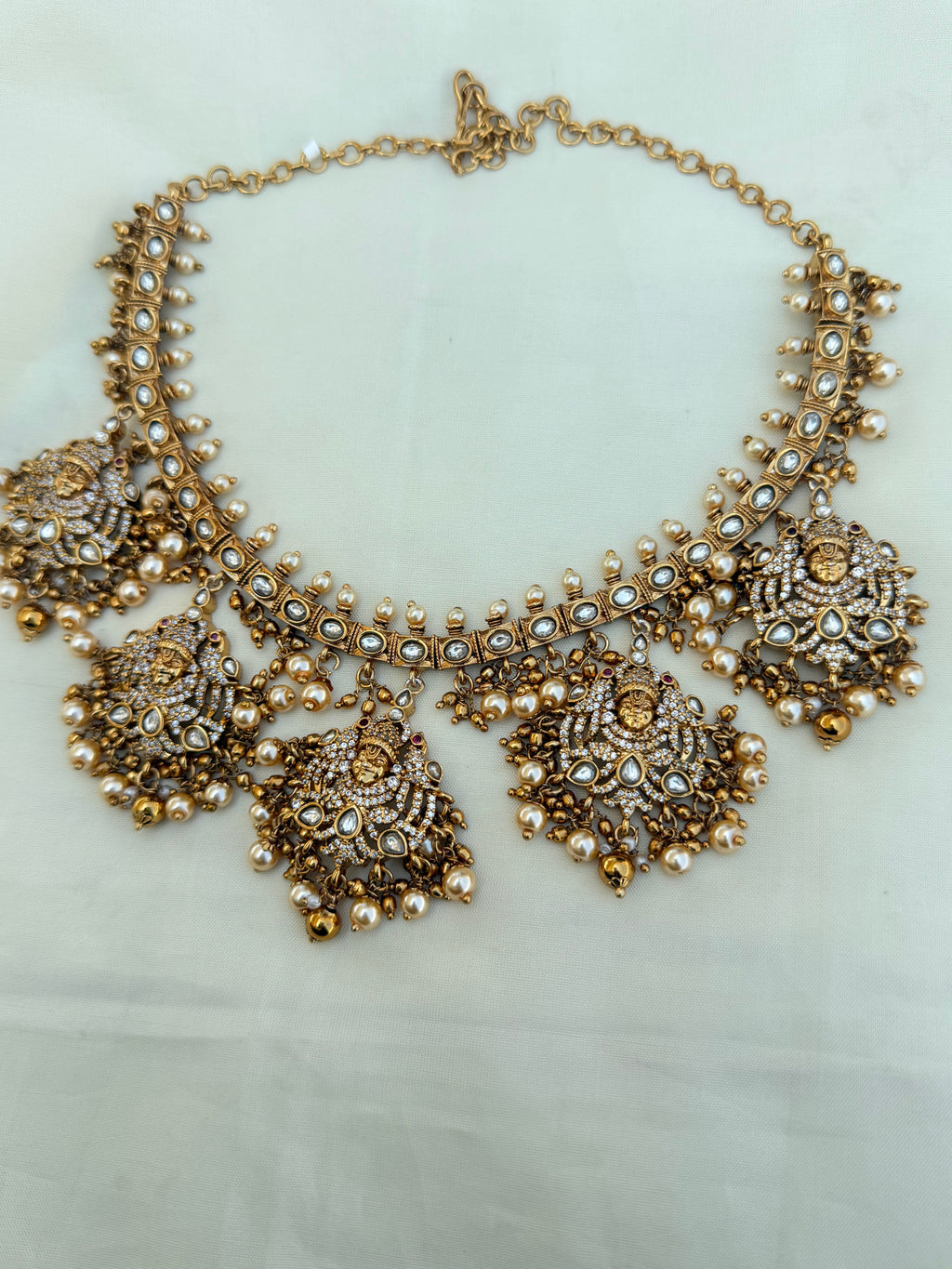 Ns3000 lord venkateshwara heavy uncut kundan neckset