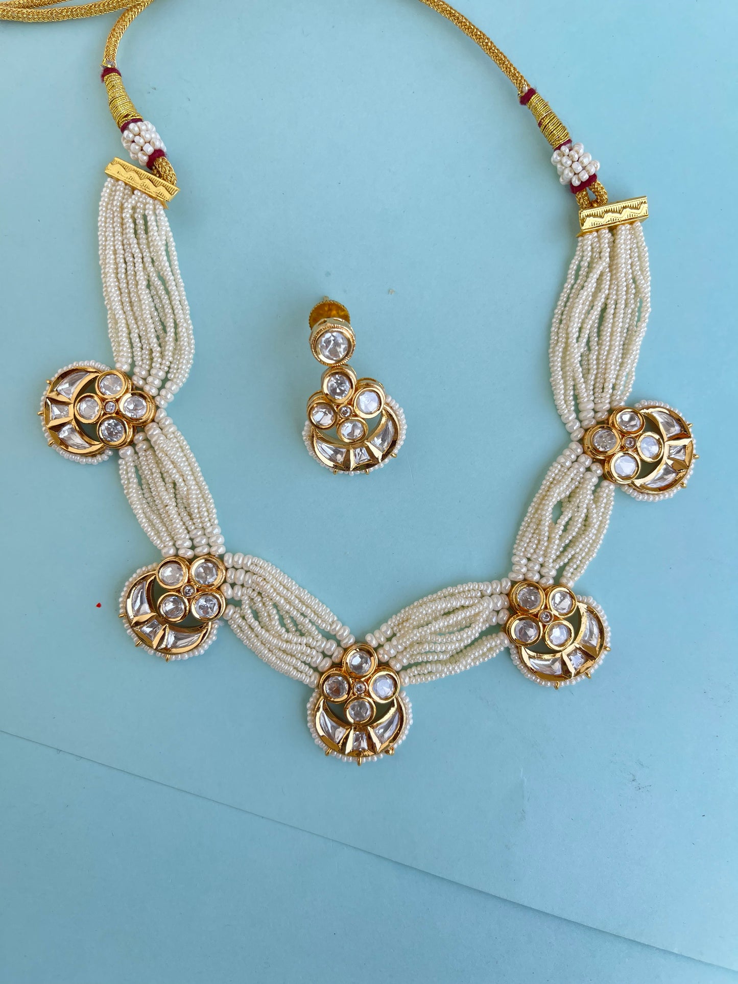 Sugar pearl uncut Kundan neckset