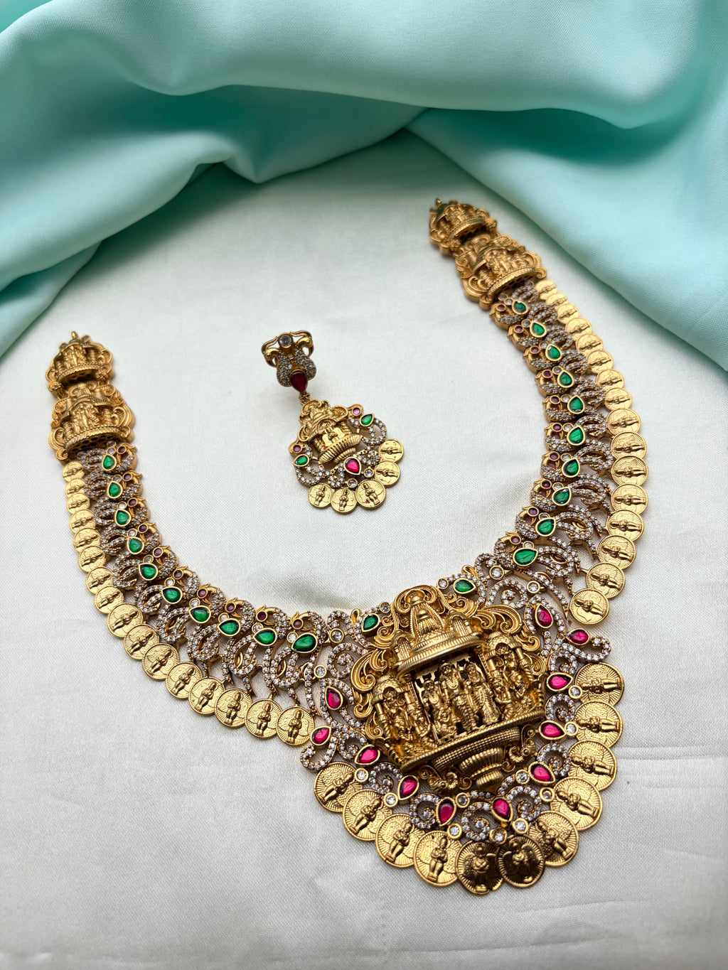 Ram Parivar kasu Cz neckset with earrings Ns967
