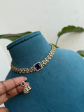 Ns390 purple cz neckset