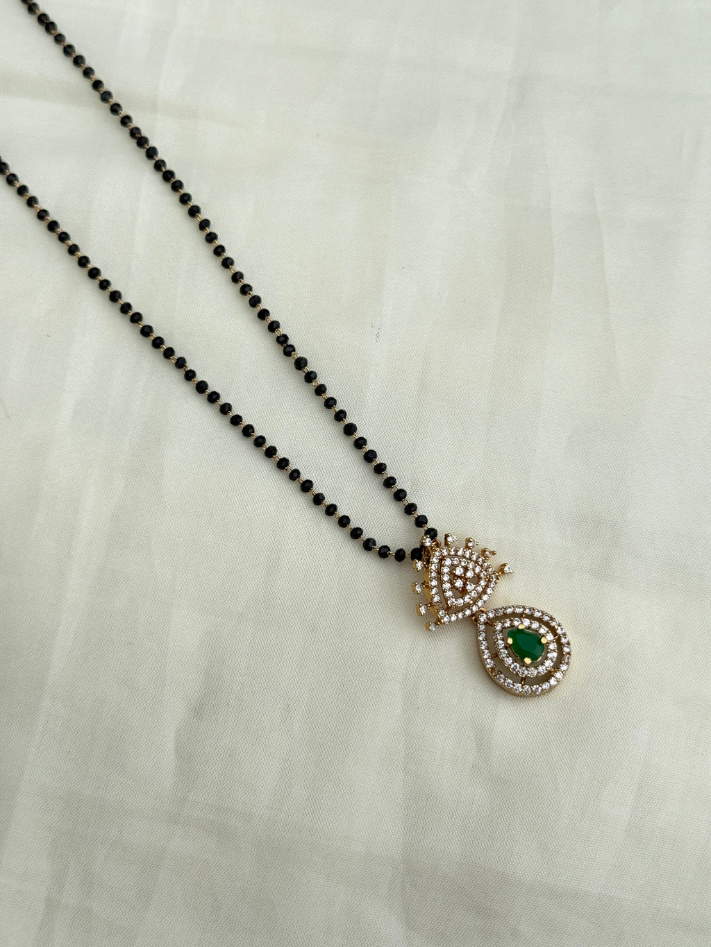 Bb016 18 inches green stone blackbeads