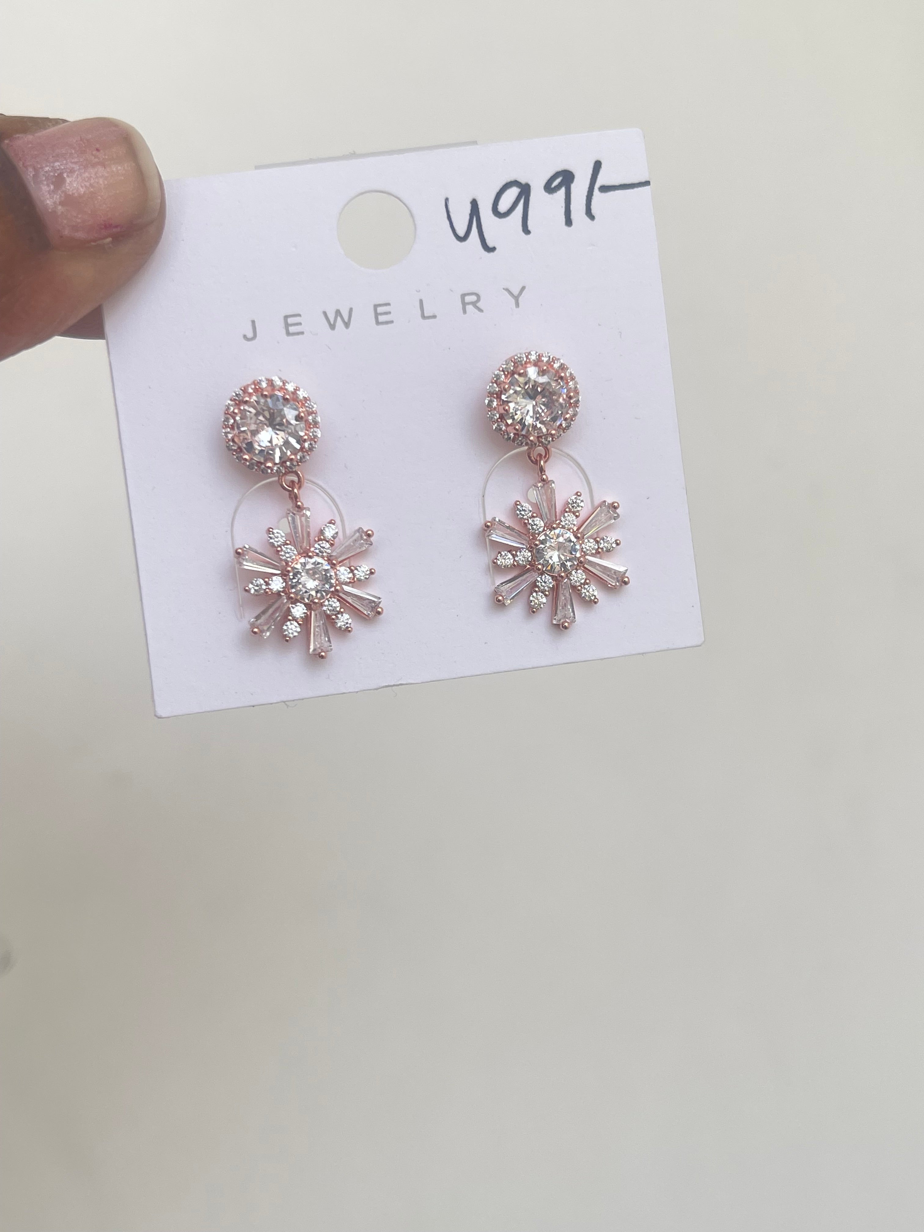 Rosegold flowers hanging western lightweight earrings