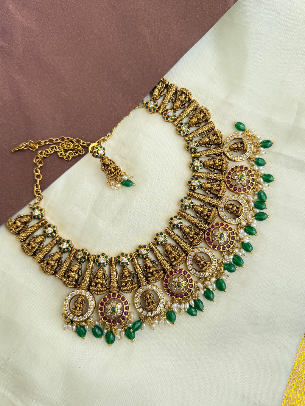 Ns319 bottumala Kemp uncuts Lakshmi Devi nakshi neckset