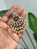 Er118 moissanite chandbali earrings