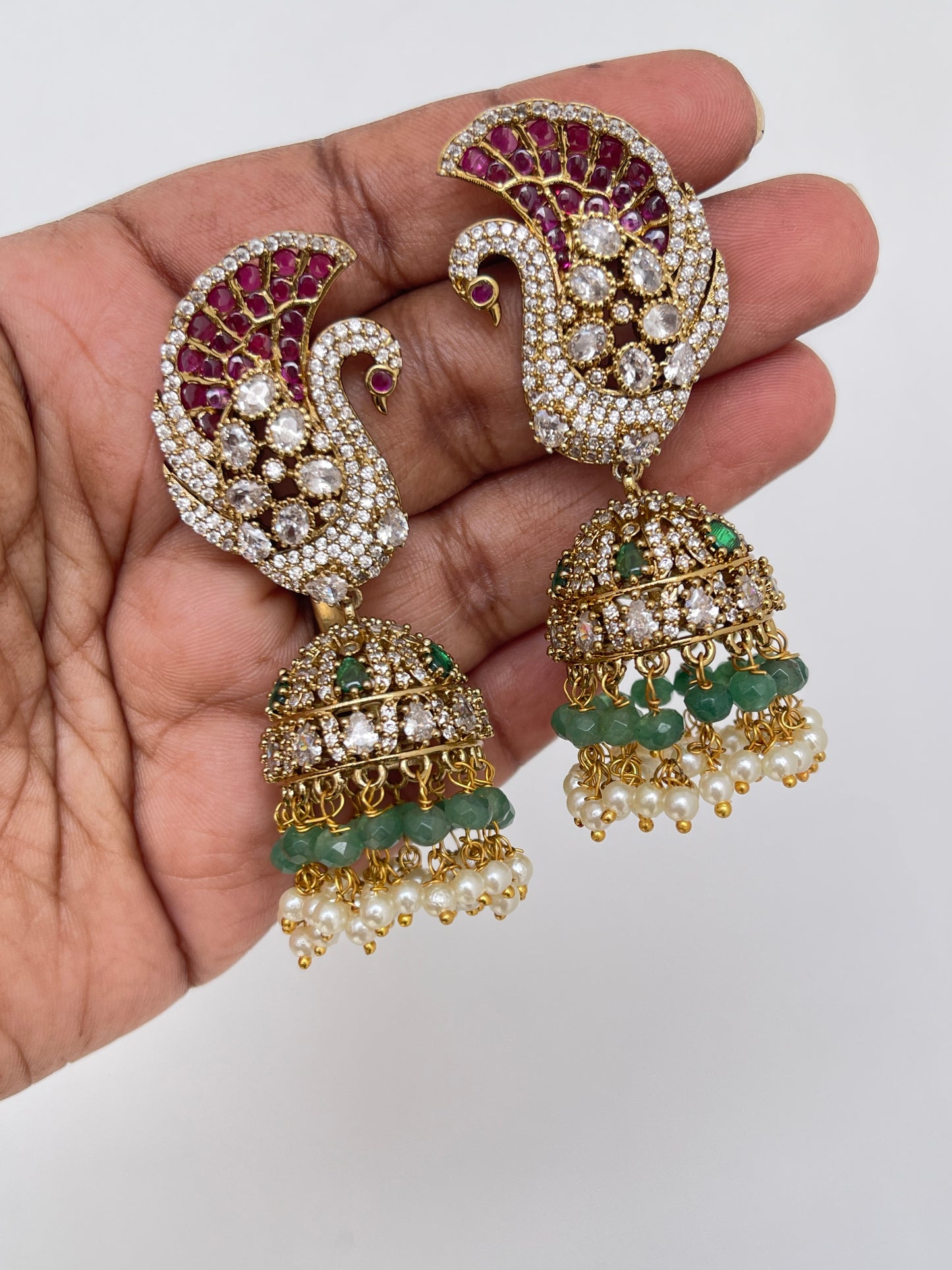 Peacock Victorian butta earrings