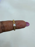 RG055 anti tarnish white stone square shape ring