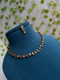 Flower design short Neckset with earrings - Ns886