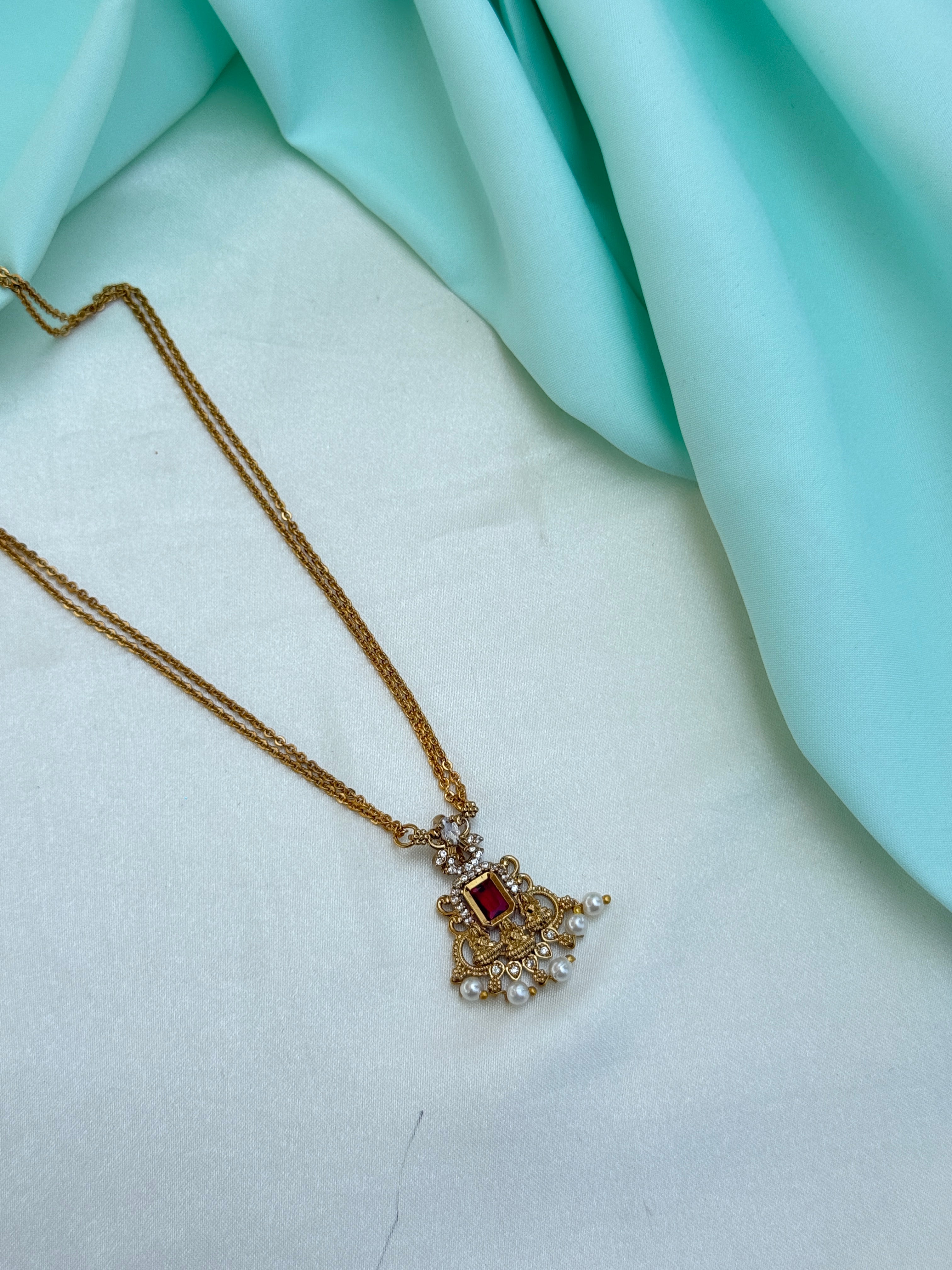 Ns805 2 lines lakshmidevi simple neckset