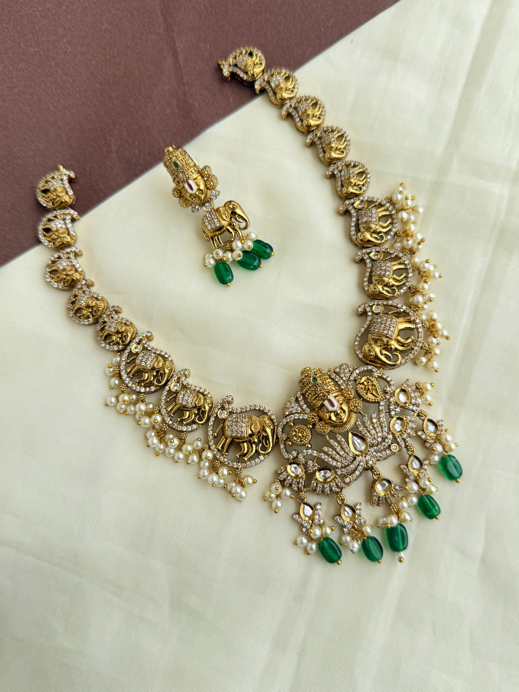 Ns278 lord Venkateswara elephant short neckset